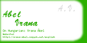 abel vrana business card